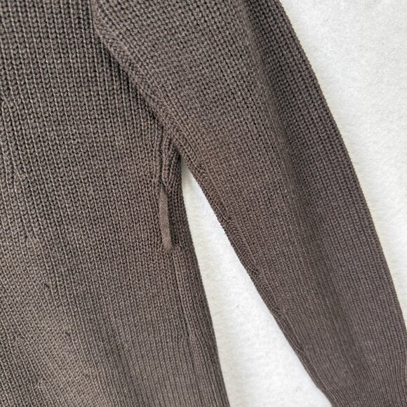 Athleta Sweater Womens Small Brown Long Open Front Knit Cardigan Pockets - Picture 7 of 11
